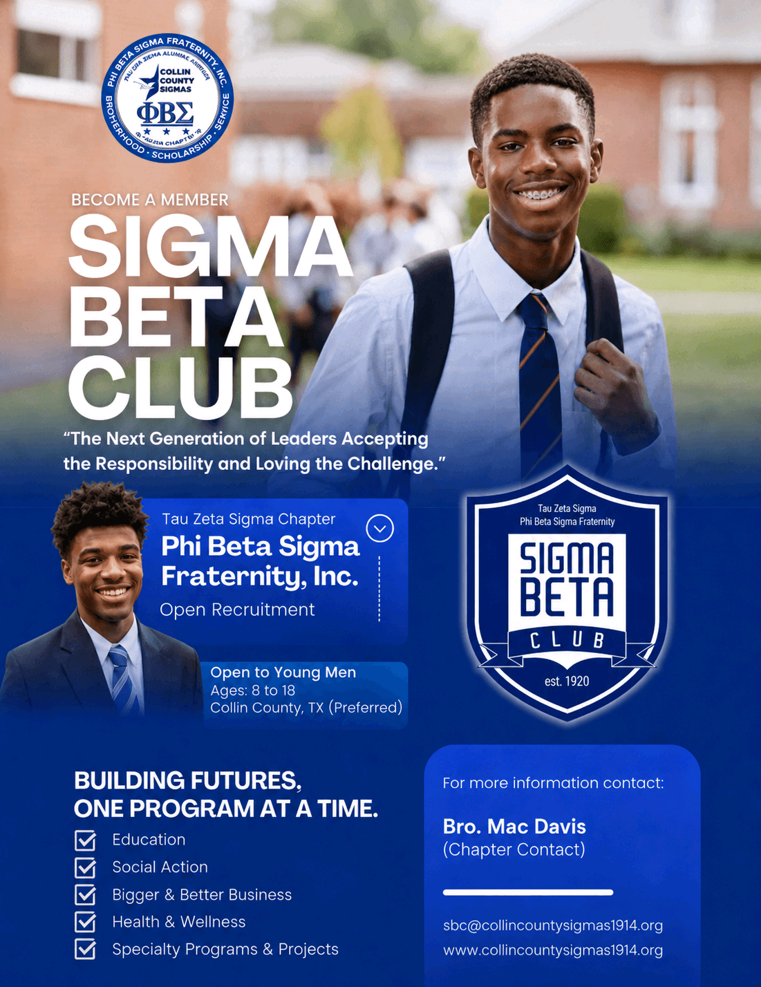 Sigma Beta Club program overview flyer